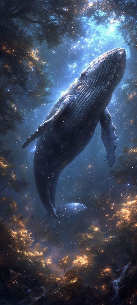 Follow me for more beautiful art. #whale #whaleart #artoftheday Whale Aesthetic, Ocean Life Art, Space Whale, Whale Painting, Captain America Wallpaper, Ocean Underwater, Wild Animals Pictures, Whale Art, Pretty Landscapes