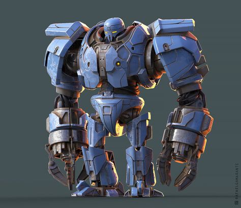 Big Blue , Rafael Amarante on ArtStation at https://www.artstation.com/artwork/lYrNG Game Design Illustration, Character Design Game, Big Robot, Robot Suit, Big Robots, Retro Robot, Cool Robots, Arte Robot, Robot Concept