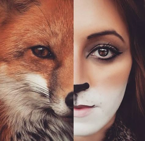 Fox Makeup Halloween, Bunny Halloween Makeup, Fox Face Paint, Fox Halloween Costume, Narnia Costumes, Fox Halloween, Fox Makeup, Fox Costume, Clever Halloween Costumes