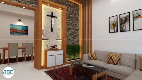 Prayer Unit Design Christian, Christian Prayer Room Design, Catholic Home Altar Ideas Living Rooms, Open Kitchen Interior, Altar Catholic, Storage Furniture Design, Room Partition Wall, Disney Room, Altar Ideas