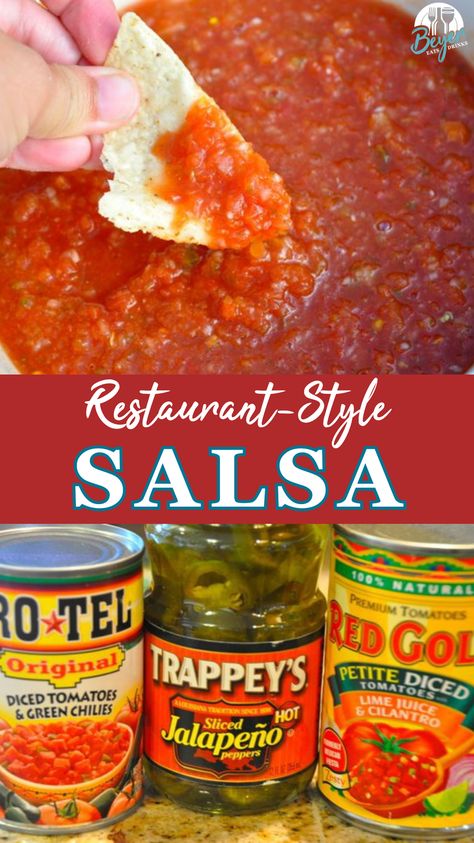 Restaurant Style Salsa Recipe, Restaurant Salsa, Blender Salsa, Tomato Salsa Recipe, Easy Homemade Salsa, Restaurant Style Salsa, Easy Salsa Recipe, Pastas Recipes, Homemade Salsa Recipe