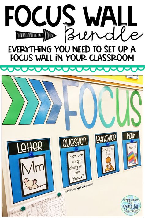 Are you looking for a quick and easy way to create a focus wall for your special education classroom? Check out this system for displaying learning targets and objectives from Supports for Special Students. Special Education Classroom Decor, Objectives Board, Sped Resources, Special Education Law, Behavior Cards, Focus Boards, Classroom Bulletin Board, Classroom Style, Mini Posters