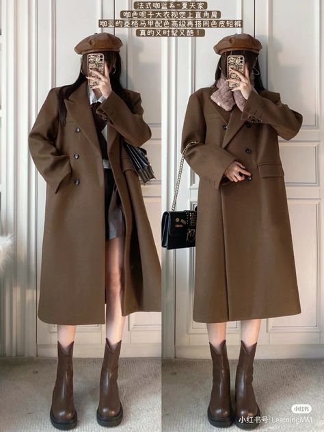 Styling Trench Coat, Foreign Trip, Trip Fashion, Punk Street Style, Ootd Korean, Coat Korean, Ski Style, Grunge Coquette, Clothes Model