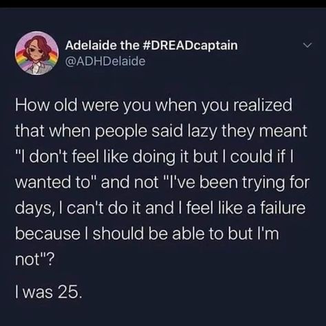 Executive Dysfunction is your brain saying 'I can't'. This is super common in ND people, particularly ADHD. I can be wanting to eat for hours but just can't get out of a chair. I can want to do my laundry for a week but just don't have the brain capacity for it to happen. It is NOT laziness. Mental And Emotional Health, Health Awareness, Mental Health Awareness, Emotional Health, Self Help, Follow Us, Psychology, Brain, Mindfulness