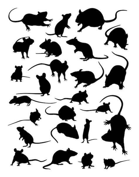 Rat Clipart, Witches And Cats, Rat Silhouette, Farm Svg, Mouse Silhouette, Cute Mice, Line Art Vector, Flat Icons Set, Night Forest