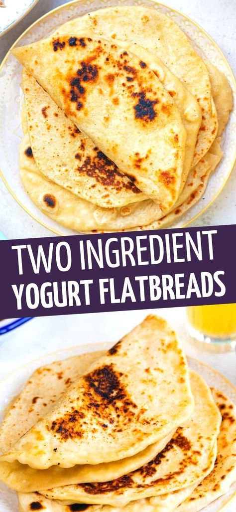 Greek Yogurt Flat Bread, Yogurt Pastry Recipe, Low Cal Pita Bread, Greek Yogurt Crepes, 0% Greek Yogurt Recipes, Greek Yogurt Wraps, Healthy Recipes Greek Yogurt, Things To Make With Vanilla Greek Yogurt, Yoghurt Flatbread Greek Yogurt