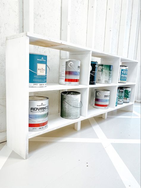 Paint Can Storage Ideas, Paint Can Storage, Can Storage Ideas, Paint Storage Diy, Tuff Shed, Easy Diy Paint, Paint Storage, Furniture Flipping, Can Storage