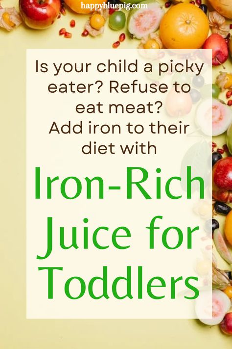 If your child is a picky eater and doesn't eat meat or leafy greens, you may need to make sure they are getting enough iron. Iron is important for their health, and there are a lot of good sources. Learn how much your toddler needs and some creative ways to add more iron to their diet. High Iron Foods For Toddlers, Toddler Iron Rich Foods, High Iron Toddler Meals, Iron Foods For Toddlers, Iron Rich Smoothie Recipes For Kids, Iron Rich Foods For Toddlers, Iron Rich Food For Toddler, Iron Rich Foods For Kids, Iron Rich Smoothie Recipes