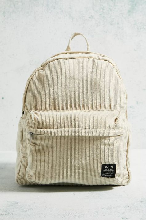 Staple utility backpack in a soft, skinny corduroy fabrication. Zip-up design with a grab handle to top, two shoulder straps and an external zip-up pocket. Complete with a woven logo tab. Uni Checklist, Urban Outfitters Backpack, Utility Backpack, Corduroy Backpack, Aesthetic Backpack, Zip Up, Shoulder Straps, Urban Outfitters, Latest Fashion