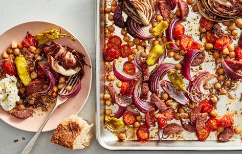 Sheet-Pan Italian Sub Dinner Recipe - NYT Cooking Italian Sheet Pan, Nyt Recipes, Italian Sub, Sheet Pan Suppers, Deli Sandwiches, Sheet Pan Meals, Nyt Cooking, Pan Dinners, Pan Meals