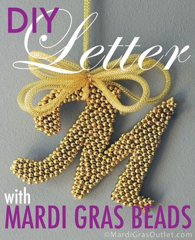 diy monogram letter mardi gras bead craft ideas Diy Monogram Letters, Mardi Gras Bead Art, 50th Birthday Party Favors, Baby Art Crafts, Mardi Gras Ideas, Mardi Gras Crafts, Mardi Gras Decor, Initial Wreath, Diy Monogram