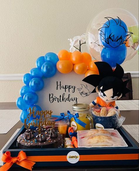 Naruto Gifts Ideas, Goku Gifts For Boyfriend, Goku Theme Party Ideas, Dragon Ball Z Gift Ideas, Goku Gift Ideas, Dragon Ball Z Gifts For Boyfriend, Dragon Ball Z Valentines Day Gift Ideas, Surprise Breakfast For Him, Unique Birthday Surprise Ideas