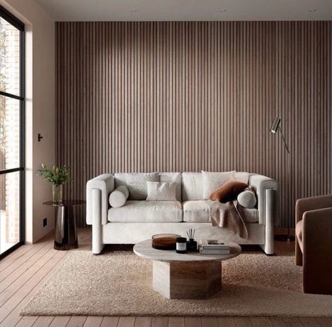 Acoustic Panels Living Room, Sound Proof Wall, Timber Wall Panels, Organic Living Room, Wood Wall Panel, Wood Panelling, Timber Slats, Wood Wall Panels, Acoustic Panel