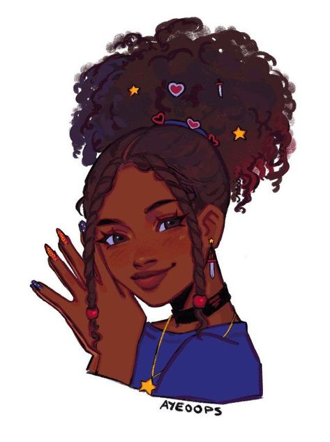 asha Afro Space Buns Drawing, Hairstyles For Black Women Drawing, Black Women Hairstyles Drawing, Black Hairstyles Art Reference, Curly Afro Drawing, Afro Girl Drawing, How To Draw Black Hairstyles, Black Hair Styles Drawing, How To Draw Black Hair