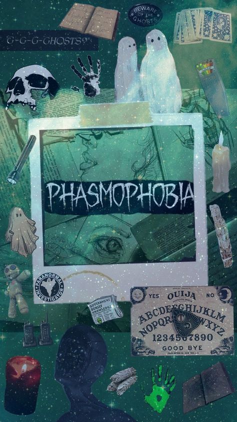 #phasmophobia #horror #ghost #ghosts #paranormal #halloween #collageart Phasmophobia Fan Art, Phasmophobia Aesthetic, Phasmophobia Art, Outfit Bord, Phasmophobia Ghost, Phasmophobia Game, Halloween Make Up Looks, Cryptidcore Aesthetic, Paranormal Aesthetic