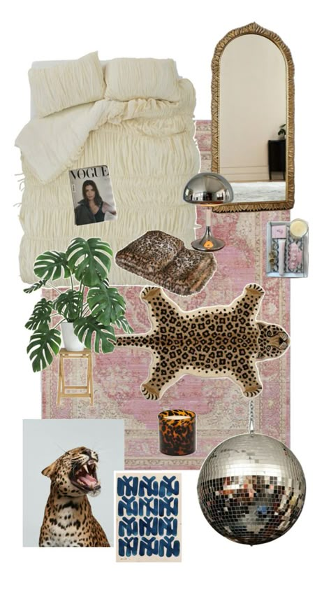 trendy, leopard, stockholm style, cool girl, mirrorball, vogue Uni Room, Dorm Room Inspiration, Dorm Inspo, College Room, Room Redesign, Redecorate Bedroom, Dreamy Room, Room Redo, Dream Room Inspiration