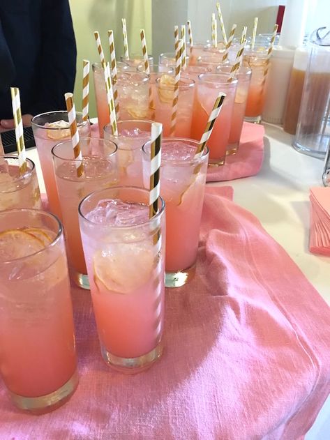 Rose Pink Birthday Party Ideas, 40th Birthday Ideas For Women Pink, Pink And White Party Ideas, Pink Drinks For Party, Pink And White Birthday Party Ideas, Fourteenth Birthday Party Ideas, Pink Birthday Snacks, Light Pink Birthday Theme, Birthday Party Drinks Nonalcoholic