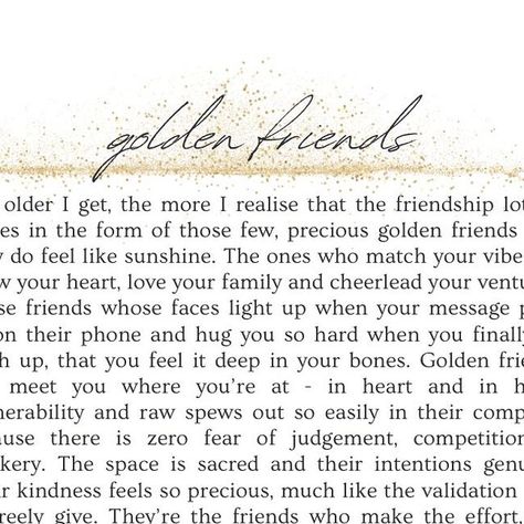 Janessa Docking // writer of motherhood on Instagram: "H A P P Y // international friendship day to all the golden beauties out there 💫  My golden girls - you know exactly who you are. Adored, appreciated and to deeply treasured.   Tag your golden friends below.   #internationalfriendshipday #bestfriends #motherhoodunfiltered #girlsnight #friendship  #realmotherhood #motherhoodunhinged #mumfriends #momfriends #matrescence #motherhoodunplugged #magicofchildhood #motherhoodtruths #motherhoodrising #motherhoodpoetry  #motheringittogether #motherhoodinspired #motherhoodjourney #momentsiwanttoremember #motherhoodintheraw #letthembelittle #motherhoodtruths #raisingmytribe #motherhoodmoments" Mom Friend Quotes Friendship, I Appreciate You Friendship, I Appreciate You Quotes Friendship, Good Friends Quotes Appreciate, Good Friend Quotes Friendship, Thank You Friendship Quotes, Appreciate Friendship Quotes, Friend Appreciation Quotes, Life Long Friendship Quotes