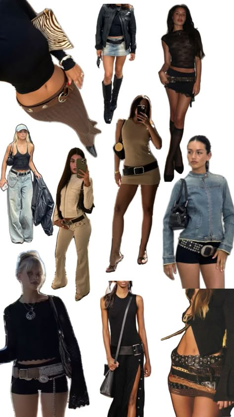 Brown Belt Outfit, Ig Fits, Red Boots Outfit, Racing Outfit, Big Belt, Brown Fits, Streetwear 90s, City Outfits, Aesthetic Outfit Ideas