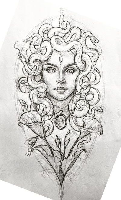 Tattoo Medusa, Medusa Drawing, Medusa Tattoo Design, Medusa Art, Hidden Tattoos, Geniale Tattoos, Medusa Tattoo, Tattoo Style Drawings, Dream Tattoos