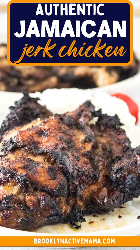 Authentic Jamaican Jerk Chicken, Jamaican Jerk Chicken Recipe, Jerk Chicken Breast, Baked Jerk Chicken, Jerk Chicken Marinade, Grilled Jerk Chicken, Jerk Chicken Recipe, Jamaican Jerk Seasoning, Jamaican Jerk Chicken