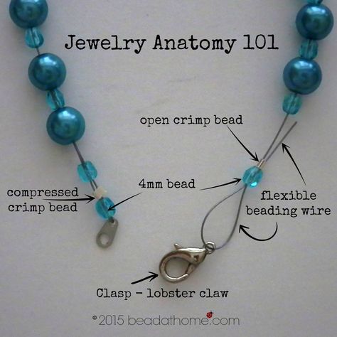 Jewelry Findings Guide, Basic Necklace, Making Jewelry For Beginners, Diy Jewelry Making Tutorials, Beaded Necklace Diy, Diy Bracelet Designs, Handmade Jewelry Tutorials, Diy Wire Jewelry, Jewelry Techniques