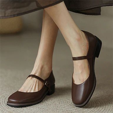 Brown Womens Shoes, Winter Flats, Zapatos Mary Jane, Womens Low Heels, Summer Boots, Heels Online, Fashion Comfortable, Mary Jane Heels, Mary Jane Flats