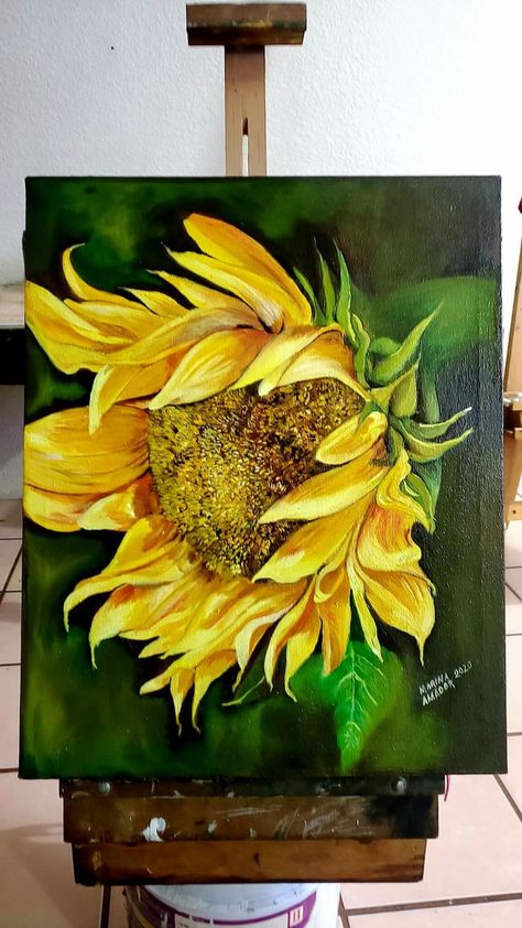 Acrylic Painting Flowers, Small Canvas Paintings, Flower Painting Canvas, Easy Canvas Painting, Acrylic Painting For Beginners, Sunflower Art, Simple Acrylic Paintings, Sunflower Painting, Urban Sketchers