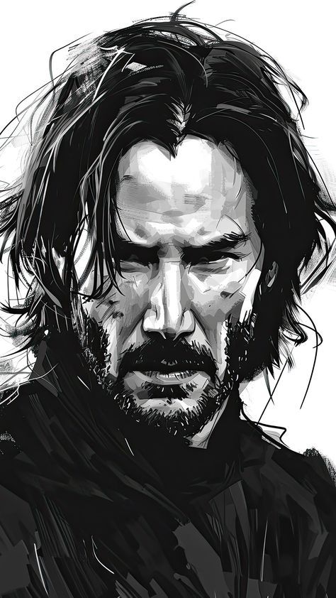 John Wick Drawing, John Wick Fanart, John Wick Art, Worst Day Of My Life, Bad Pictures, Caring Person, Drawing Man, Mens Day, Drawing Black And White