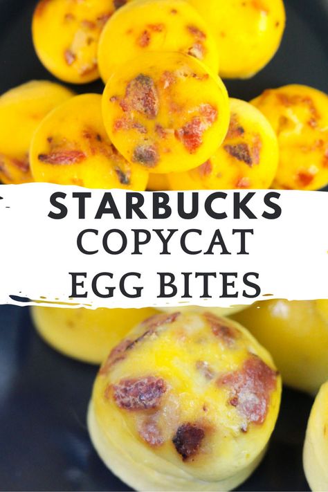 Satisfy your Starbucks cravings at home with this easy copycat Starbucks egg bite recipe! Made with simple ingredients like eggs, cheese, bacon, and your favorite seasonings, these egg bites are the perfect on-the-go breakfast or snack. Starbucks Egg Bits, How To Make Starbucks Egg Bites At Home, How To Make Egg Bites From Starbucks, Sous Vous Egg Bites, Sou Vide Egg Bites Recipe, Recipe For Starbucks Egg Bites, Eggs Bites Starbucks, Egg Bites Bacon And Cheese, Egg Bites Starbucks Copycat