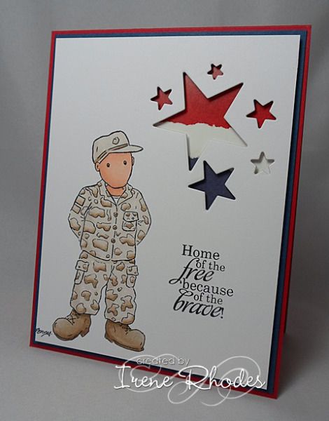 CC433 The Brave by DandI93 - Cards and Paper Crafts at Splitcoaststampers Opera Gloves, Happy 4th Of July, Birthday Cards Diy, Happy 4 Of July, The Brave, Felt Hearts, God Bless America, Veterans Day, Diy Cards