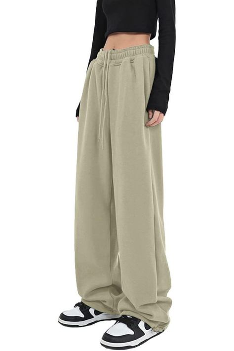 Experience the perfect blend of style and comfort with Women's Wide Leg Sweatpants. These casual, loose-fitting yoga pants are the epitome of cozy chic. Embrace the laid-back vibes with the comfy lounge joggers, featuring a trendy wide leg design for a touch of flair. Complete with convenient pockets, these baggy sweatpants redefine casual elegance. Elevate your relaxation game and stay on-trend effortlessly! 💖👖 #SweatPantsForWomen #WideLegSweatpants #CasualChic #ComfyLounge #JoggersFashion Wide Leg Sweat Pants Outfit Aesthetic, Loose Joggers Outfit, Sweat Pants Aesthetic, Wide Joggers, Sweatpants Aesthetic, Yoga Sweatpants, Sweatpants Baggy, Baggy Joggers, Loose Sweatpants