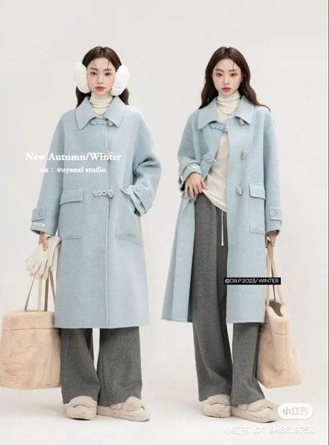 Winter Outfits Chinese, Chinese Winter Fashion, Korean Drama Winter Outfit, Japanese Winter Outfits Traditional, Winter Outfits Korean Snow, Winter Outfits Cold Japanese, Winter Fashion Outfits Casual, Trendy Fashion Tops, Korean Outfits