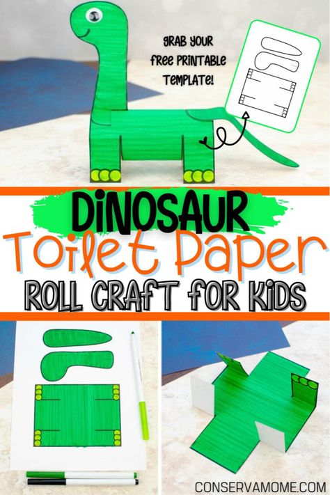 Looking for a fun Dinosaur craft you can make with your kids? Then check out this incredibly easy and fun Dino craft! Upcycle toilet paper roll crafts in a fun new way. Head over to my page and check out this easy Dinosaur Toilet paper roll craft. This is an easy dinosaur craft preschool. #dinosaurcraftpreschool #dinosaurcraft #toiletpaperrollcraft Toilet Paper Roll Dinosaur, Paper Roll Dinosaur, Triceratops Craft, Dinosaur Crafts Kids, Dinosaur Crafts Preschool, Dino Craft, Dinosaur Craft, Toilet Paper Roll Craft, Paper Dinosaur