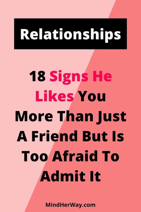 18 Undeniable signs he likes you more than a friend. These are subtle signs he likes you but may be too afraid to admit it. Look out for his body language and how he behaves around you. These are 18 signs he has a crush on you. There are also some signs he might be in love with you but too scared to tell you. If he's into you, he won't be able to hide it completely. So look out for these subtle signs he likes you or loves you more than just a friend. To Send To Boyfriend, Send To Boyfriend, Signs Hes Into You, Love Quotes Long, Ways To Improve Your Relationship, Crush Signs, Recycled Light Bulbs, Marriage Quote, Tips For Guys