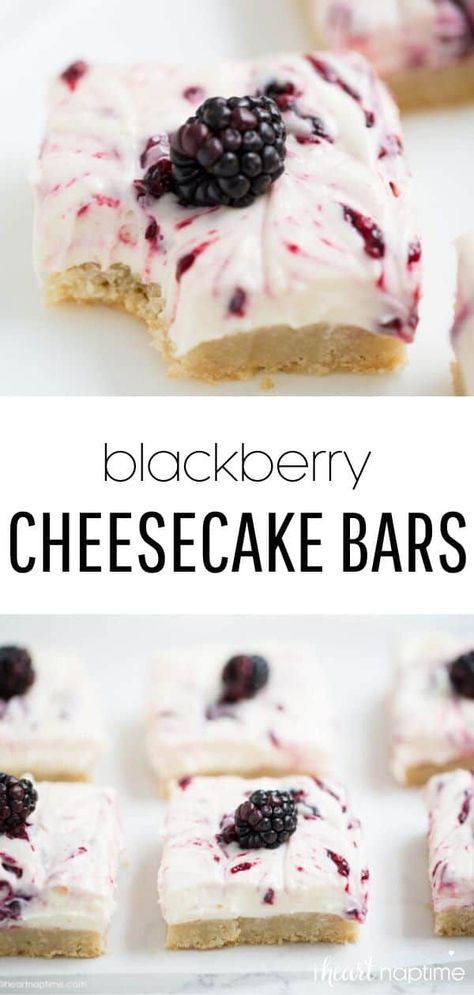 Blackberry Topping, Blackberry Cheesecake Bars, Blackberry Dessert, Fresh Fruit Desserts, Blackberry Cheesecake, Sugar Cookie Crust, Blackberry Recipes, Yummy Sugar Cookies, Cheesecake Bar Recipes