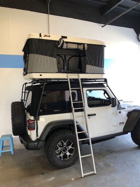 Jeep Living Travel, Jeep Wrangler Tent, Jeep 2 Door Camping, Jeep Wrangler Rubicon Camping, Jeep Wrangler 2 Door Accessories, Jimny Roof Tent, Clear Top Jeep, Living In A Jeep Wrangler, Two Door Jeep Wrangler Accessories