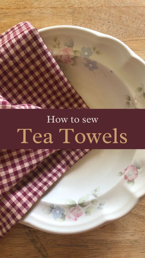 Embroidery Dish Towels Ideas, Recipe Tea Towels Diy, How To Sew Dish Towels, Tea Towel Sewing Patterns, Yea Towels Diy, How To Make Tea Towels Diy, Sew Dish Towels, How To Make Kitchen Towels, Sew Tea Towels