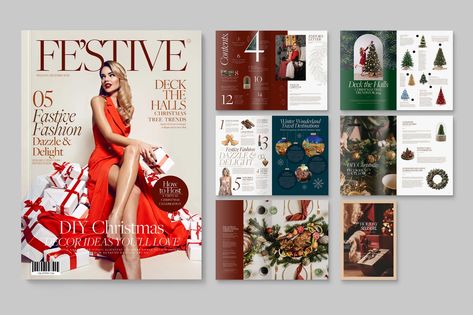 Christmas Magazine Template, Print Templates ft. christmas & brochure - Envato Christmas Brochure, Christmas Magazine, Christmas Newsletter, Christmas Flyer Template, Holiday Magazine, Template Brochure, Brochure Template Layout, Christmas Flyer, Magazine Layout Design