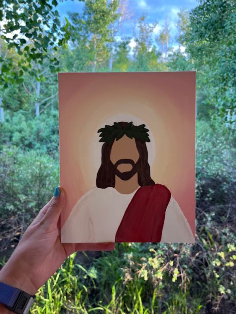 Christian Canvas Paintings, Christian Art Painting, Christian Drawings, How To Act, Jesus Drawings, Jesus Christ Art, Simple Canvas Paintings, Cute Canvas Paintings, Easy Canvas Art