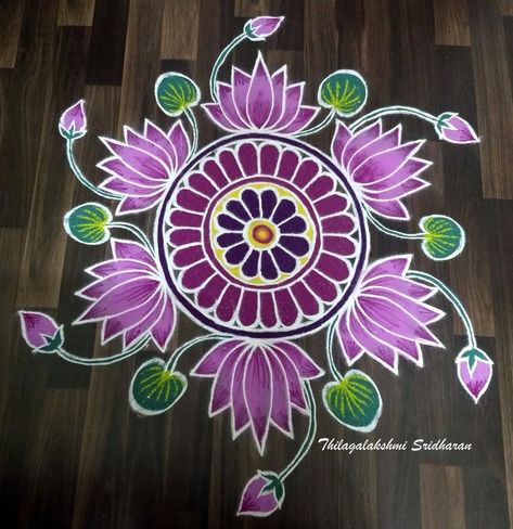 Diwali Rangoli Flowers Design, Beautiful Rangoli Designs Latest Easy, Rangoli Designs With Paint, Rangoli Small Easy, Paint Rangoli Designs On Floor, Mugullu Rangoli Designs, Rangoli Kolam Designs With Colour, Best Rangoli Designs For Diwali, Rangoli Designs Ideas