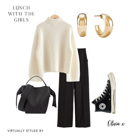 Smart Casual Women, Olivia Rose, Outfits With Converse, March 3, Virtual Fashion, White Sweater, Outfit Inspo Fall, Retro Outfits, Outfits Casuales