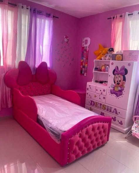 Minnie Mouse Room Ideas Toddler, Minnie Mouse Room Decor, Minnie Mouse Room, Minnie Mouse Bedroom, Toddler Bedroom Decor, Bedroom Ideas For Small Rooms Cozy, Kids Bed Frames, Disney Room Decor