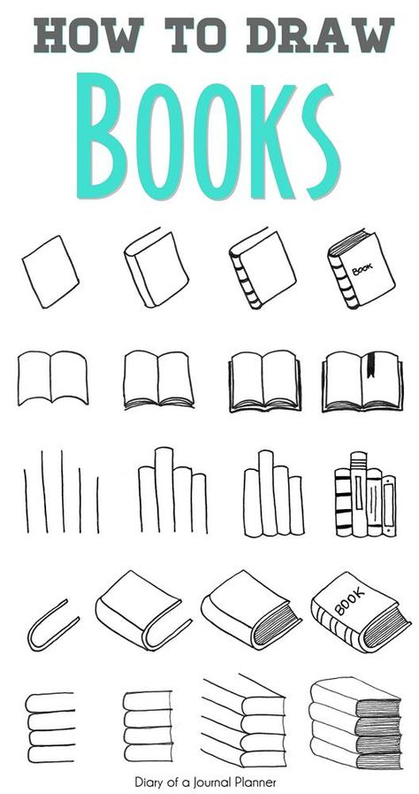 Easy step by step tutorials on how to draw a book. Learn how to draw a book open, book cover, doodle book shelf, draw a pile or stack of books and more. #doodles #doodling #howtodraw #drawingtutorial Draw A Book, Doodle Bullet Journal, Draw Books, Modele Zentangle, Doodle Art For Beginners, Doodle Books, Drawing Hands, Doodle Art Journals, Seni Dan Kraf