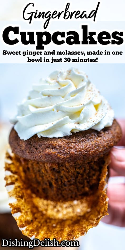 Ginger Molasses Cupcakes, Moist Gingerbread Cupcakes, Ginger Bread Cupcakes, Gingerbread Cupcakes Recipe, Gluten Free Chicken Recipes Easy, Dinners In The Oven, Molasses Cupcakes, Gluten Free Baking Ideas, Gingerbread Muffins Recipe