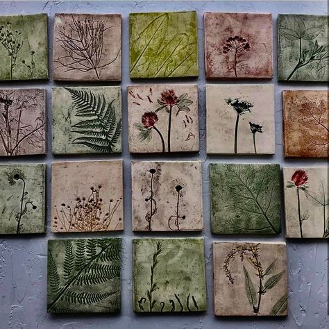 This Ivy House - @gathermoments Ceramic Tile Crafts, Pretty Tiles, Ivy House, Tile Crafts, Ceramic Wall Art, Clay Tiles, Diy Pottery, Ceramics Pottery Art, Ceramics Projects