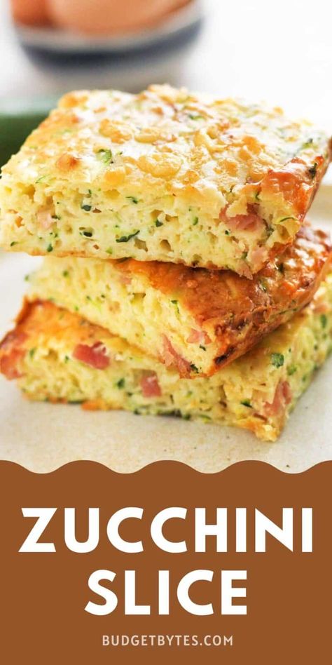 Budget Bytes Recipes, Zucchini Egg, Budget Bites, Sweet Toast, Australian Recipes, Baked Chicken Recipe, Fresh Zucchini, Slice Recipe, Budget Bytes