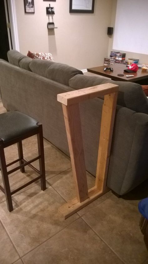 Easy Behind the Couch Bar Top for Movie Night : 8 Steps (with Pictures) - Instructables Pictures Behind Couch, Bar Table Behind Couch, Bar Behind Couch, Behind The Couch Console Table, Behind The Couch Console, Couch Console Table, Sofa Bar Table, Table Behind Couch, Behind The Couch