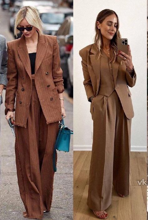 Outfit Pantalon, Cool Brown, Mocha Mousse, Inspo Looks, Caramel Brown, Old Money Aesthetic, Work Outfits Women, Clothes Women, Office Style