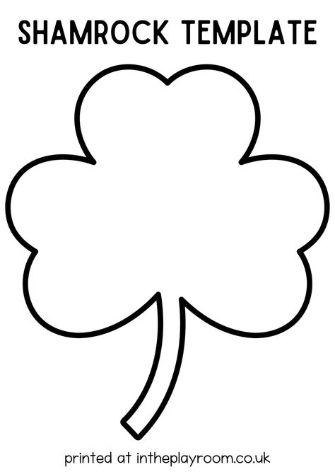 Shamrock Yarn Craft with Free Printable Template  - In The Playroom Lucky Charms Template Free Printable, Shamrock Patterns Free Printable, Shamrocks Template, Shamrock Template Free Printables, Shamrock Outline, Apple Crafts Preschool, Shamrock Printable, Shamrock Template, Shamrock Craft